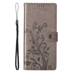 For Oppo Reno14 Pro 5G (Global) Wallet Case Butterfly Floral Imprint PU Leather Phone Cover with Wrist Strap