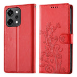 For Oppo Reno14 Pro 5G (Global) Wallet Case Butterfly Floral Imprint PU Leather Phone Cover with Wrist Strap