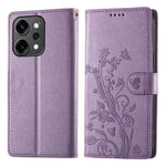 For Oppo Reno14 Pro 5G (Global) Wallet Case Butterfly Floral Imprint PU Leather Phone Cover with Wrist Strap