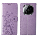 For Xiaomi Redmi Note 14 Pro+ 5G Wallet Case Butterfly Floral Imprint PU Leather Phone Cover with Wrist Strap