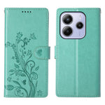 Xiaomi Redmi Note 14 5G Plånboksfodral Fjärilsblommigt PU-läder mobilskal med Handledsrem