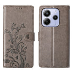 Xiaomi Redmi Note 14 5G Plånboksfodral Fjärilsblommigt PU-läder mobilskal med Handledsrem