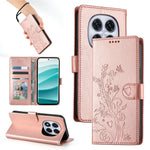 For Xiaomi Redmi Note 14 Pro 4G Wallet Case Butterfly Floral Imprint PU Leather Phone Cover with Wrist Strap