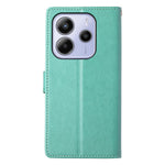 For Xiaomi Redmi Note 14 4G (164.84mm) Wallet Case Butterfly Floral Imprint PU Leather Phone Cover with Wrist Strap