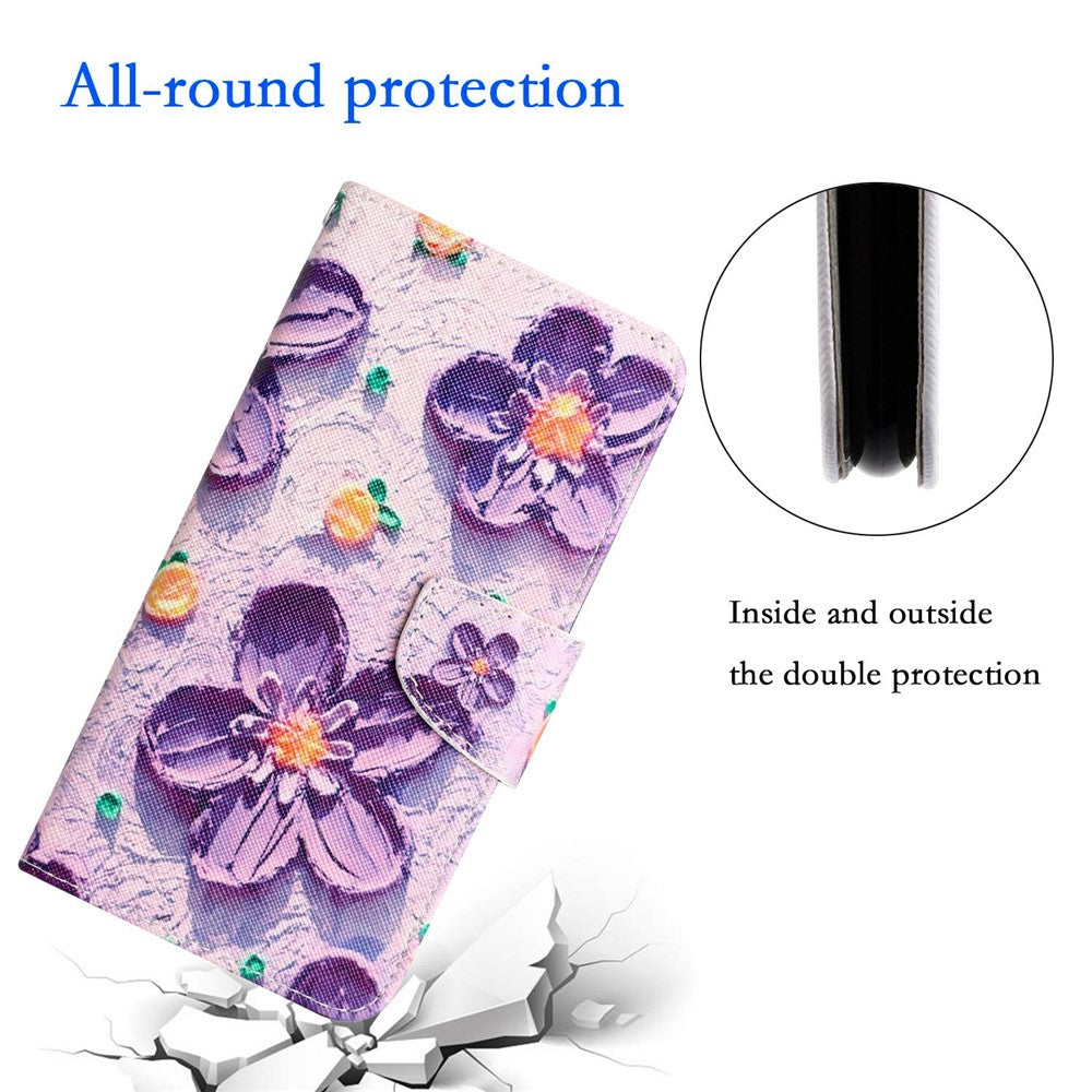 For Samsung Galaxy A14 5G / 4G Cross Texture Anti-drop PU Leather Cover Pattern Printing Stand Wallet Phone Case