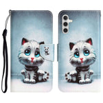 For Samsung Galaxy A14 5G / 4G Cross Texture Anti-drop PU Leather Cover Pattern Printing Stand Wallet Phone Case