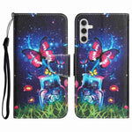 For Samsung Galaxy A14 5G / 4G Cross Texture Anti-drop PU Leather Cover Pattern Printing Stand Wallet Phone Case