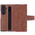 NILLKIN til Samsung Galaxy Z Fold7 5G etui PU + PC stativ design telefoncover med kortplads