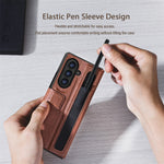 NILLKIN til Samsung Galaxy Z Fold7 5G etui PU + PC stativ design telefoncover med kortplads