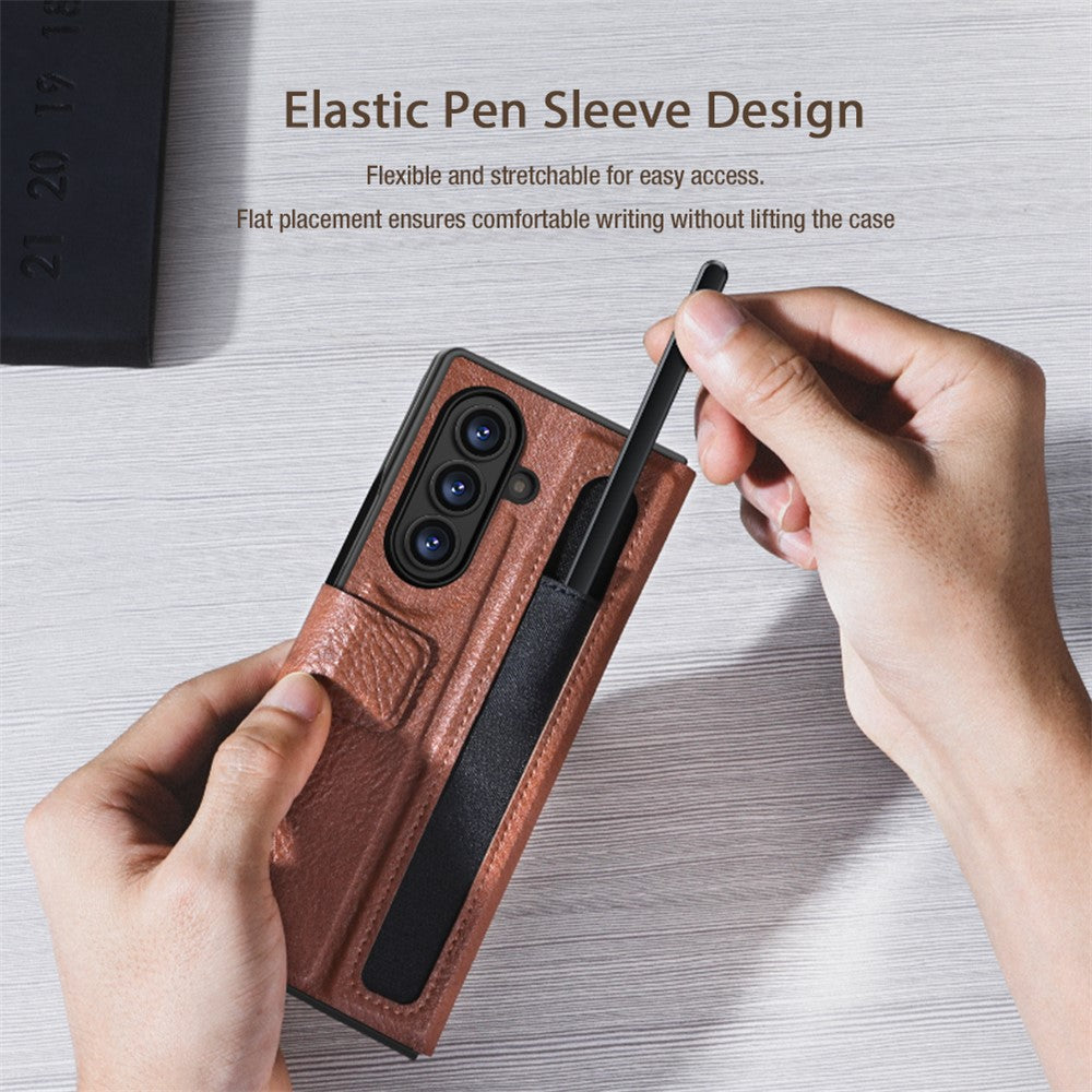 NILLKIN til Samsung Galaxy Z Fold7 5G etui PU + PC stativ design telefoncover med kortplads