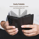NILLKIN til Samsung Galaxy Z Fold7 5G etui PU + PC stativ design telefoncover med kortplads