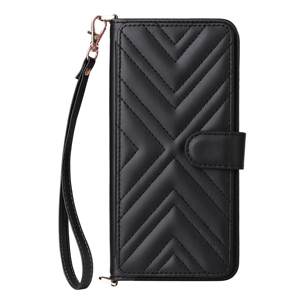 For Samsung Galaxy M36 5G Case with Shoulder / Wrist Strap Leather Phone Cover Stand Wallet