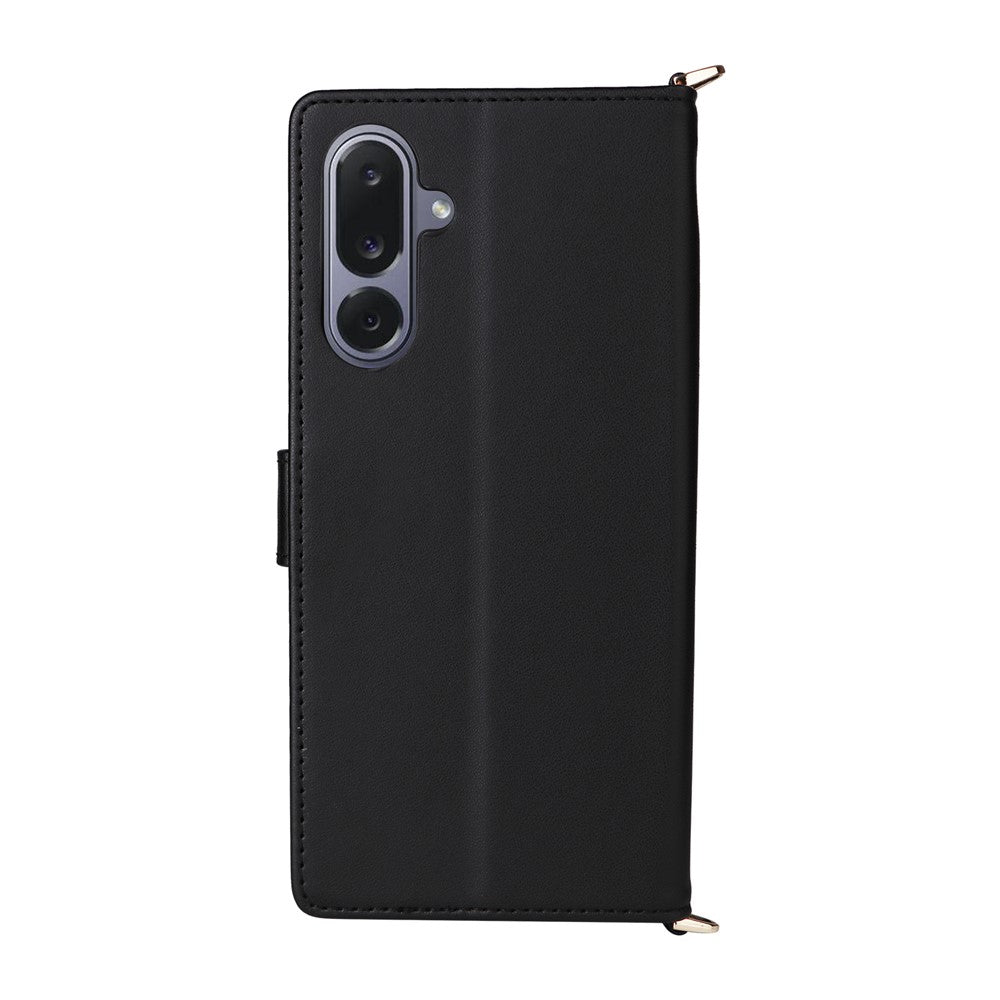 For Samsung Galaxy M36 5G Case with Shoulder / Wrist Strap Leather Phone Cover Stand Wallet