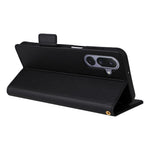 For Samsung Galaxy M36 5G Case with Wrist Strap Litchi Texture PU Leather Wallet Phone Cover