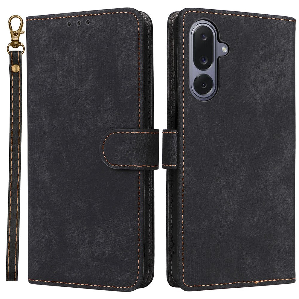 Til Samsung Galaxy M36 5G Etui Pung RFID Blokerende PU Læder Telefoncover Stativ med Rem