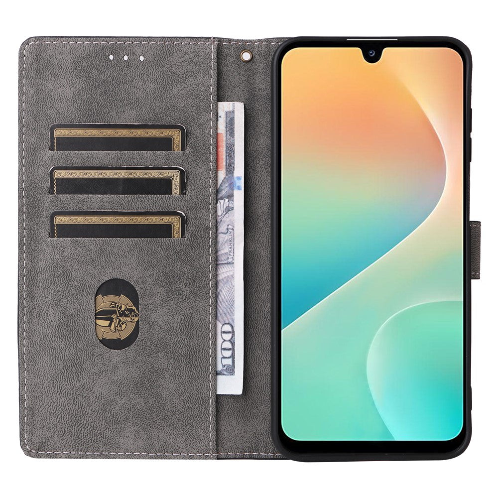 Til Samsung Galaxy M36 5G Etui Pung RFID Blokerende PU Læder Telefoncover Stativ med Rem