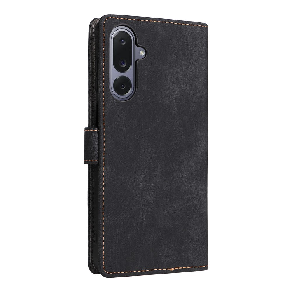Til Samsung Galaxy M36 5G Etui Pung RFID Blokerende PU Læder Telefoncover Stativ med Rem