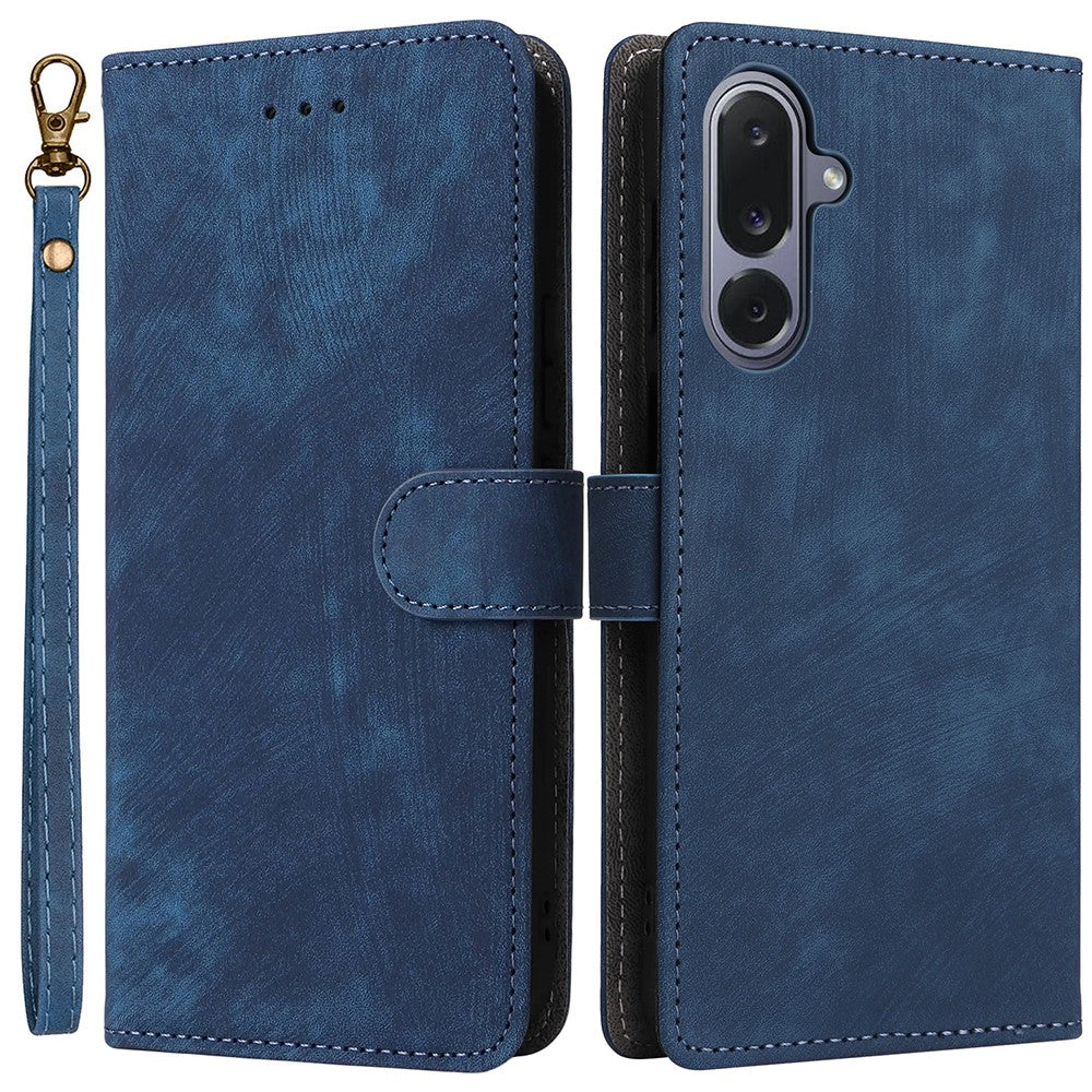 Til Samsung Galaxy M36 5G Etui Pung RFID Blokerende PU Læder Telefoncover Stativ med Rem