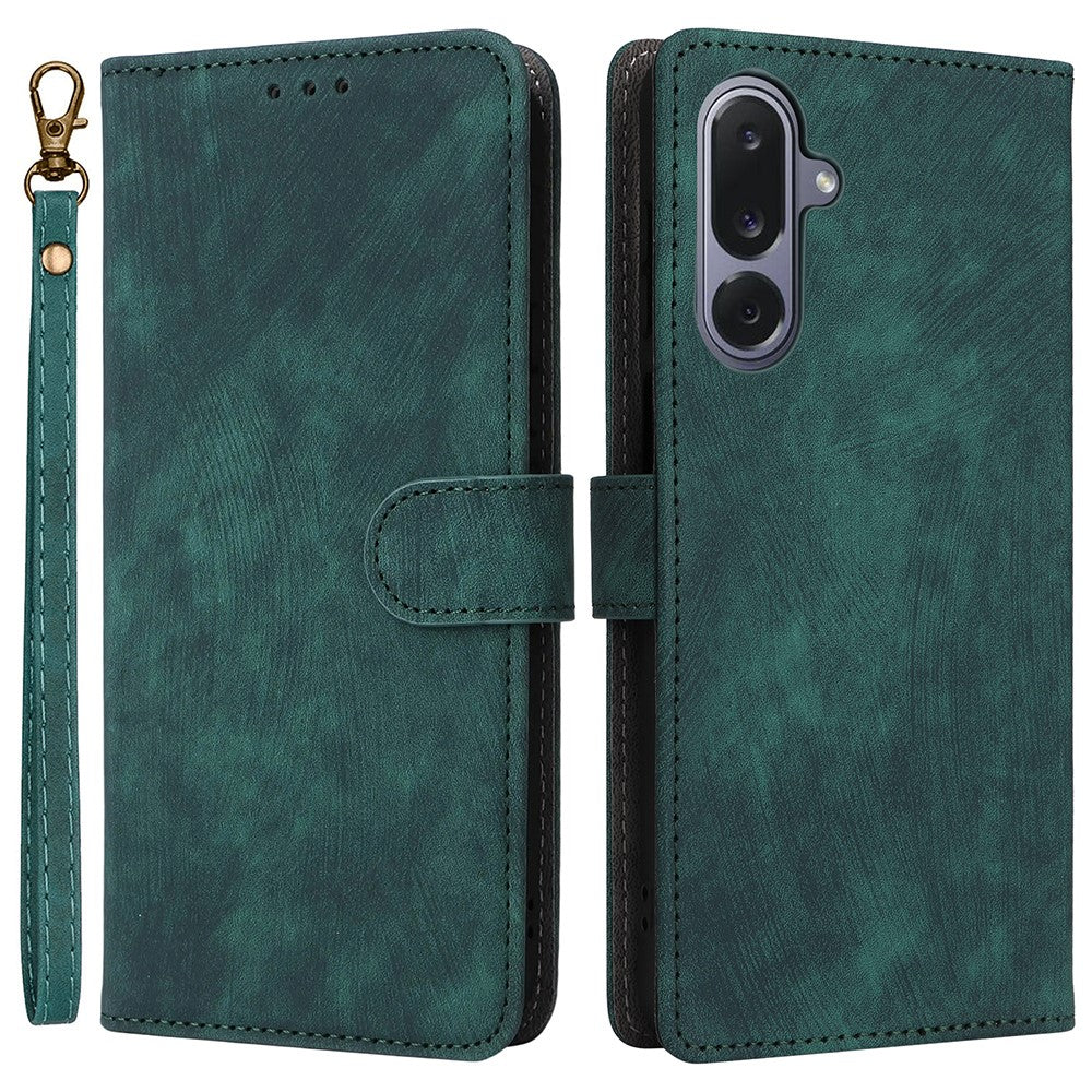 Til Samsung Galaxy M36 5G Etui Pung RFID Blokerende PU Læder Telefoncover Stativ med Rem