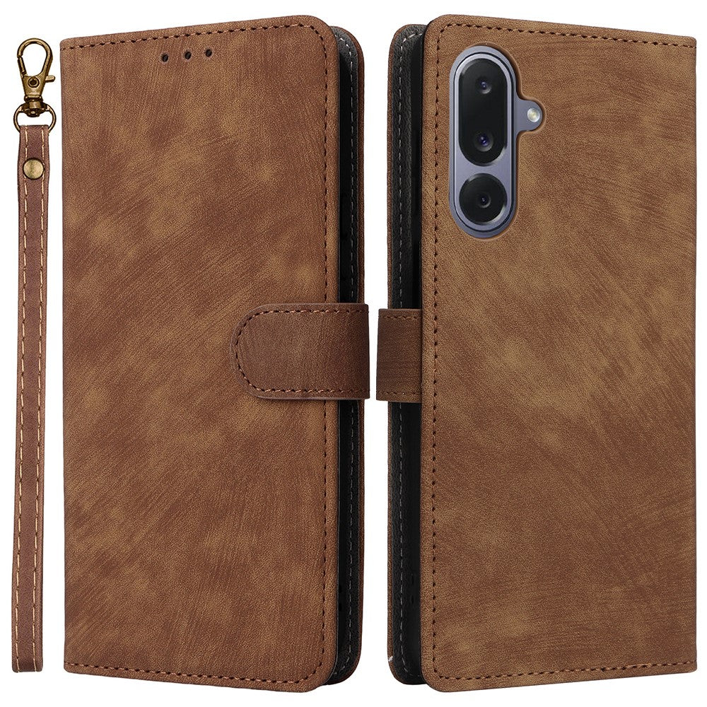 Til Samsung Galaxy M36 5G Etui Pung RFID Blokerende PU Læder Telefoncover Stativ med Rem