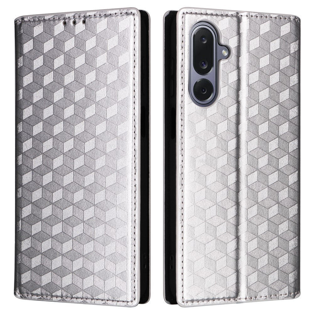 For Samsung Galaxy M36 5G Case Wallet Rhombus Imprinted Leather Phone Cover
