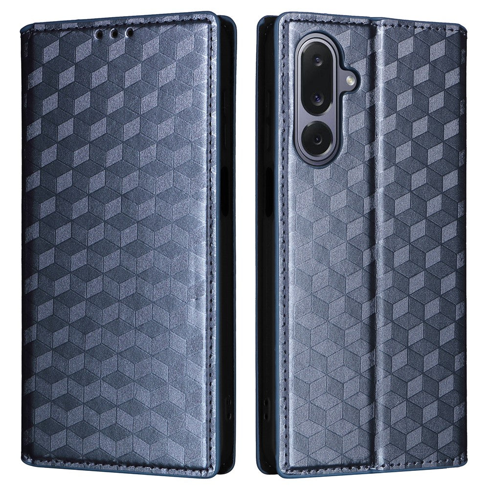 For Samsung Galaxy M36 5G Case Wallet Rhombus Imprinted Leather Phone Cover