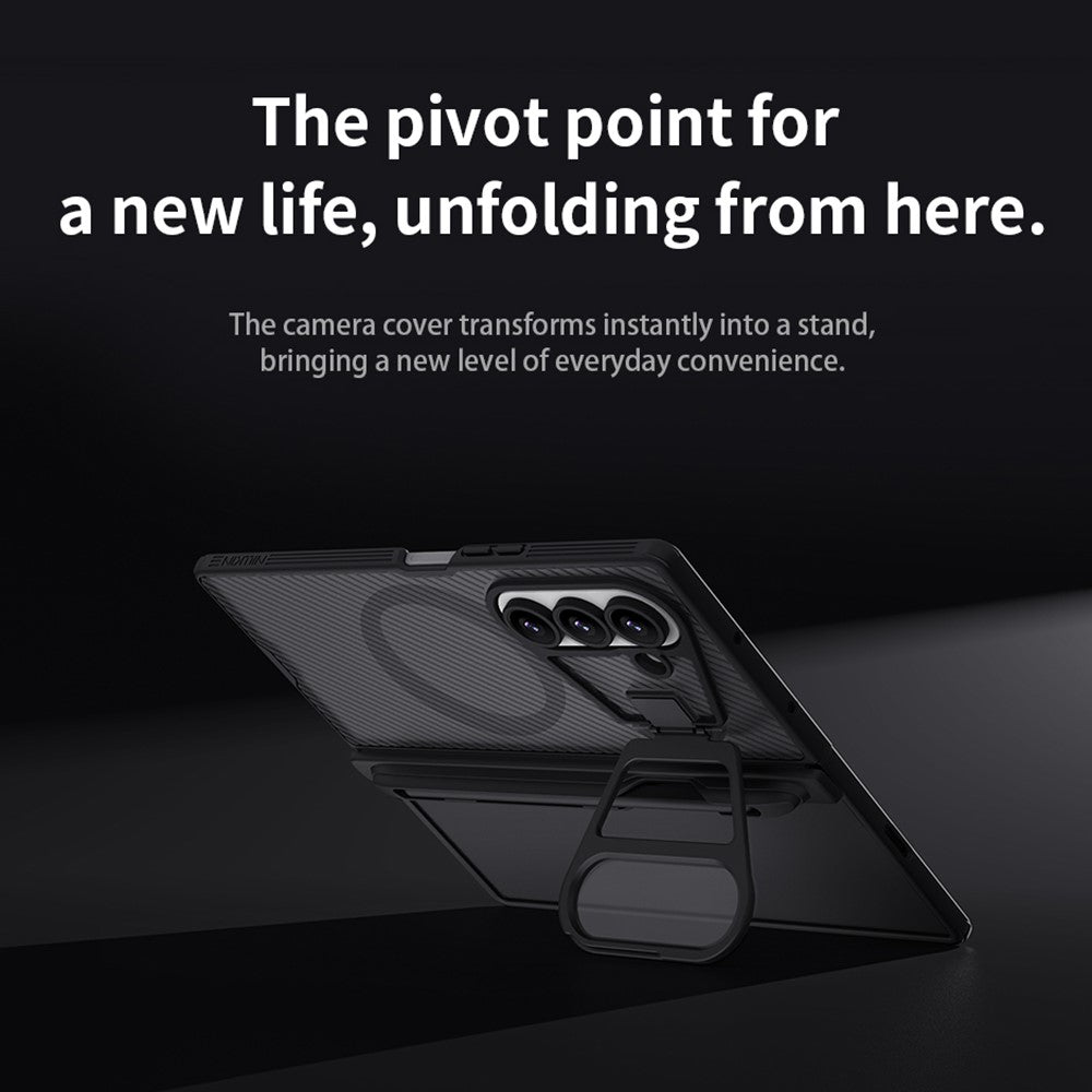 NILLKIN CamShield Prop Magnetic Translucent Series For Samsung Galaxy Z Fold7 5G Case with Stylus Pen Clear Camera Lid PC Phone Cover