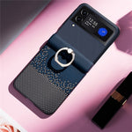 For Samsung Galaxy Z Flip4 5G / Flip3 5G Case Ring Holder Kickstand PC Phone Cover