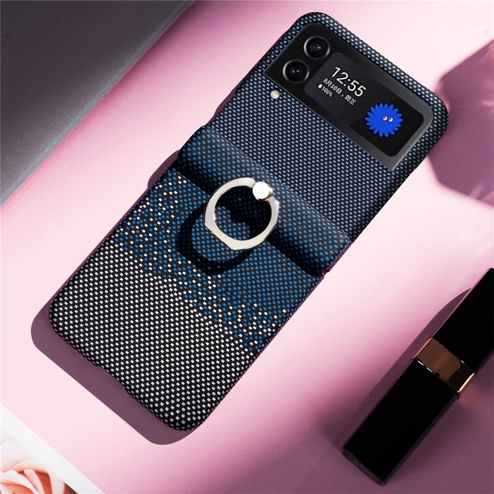 For Samsung Galaxy Z Flip4 5G / Flip3 5G Case Ring Holder Kickstand PC Phone Cover