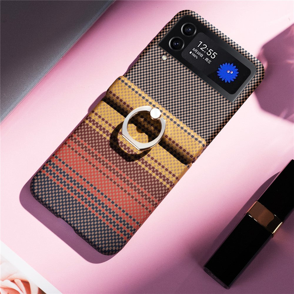 For Samsung Galaxy Z Flip4 5G / Flip3 5G Case Ring Holder Kickstand PC Phone Cover