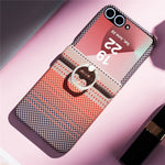 Phone Case For Samsung Galaxy Z Flip7 FE 5G  /  Flip6 5G  /  Flip5 5G Ring Holder Kickstand PC Cover with Tempered Glass Screen Protector