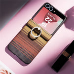 Phone Case For Samsung Galaxy Z Flip7 FE 5G  /  Flip6 5G  /  Flip5 5G Ring Holder Kickstand PC Cover with Tempered Glass Screen Protector