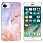 For iPhone SE (2022) / (2020) / 8 / 7 Case Marble Pattern Printing Soft TPU Phone Cover