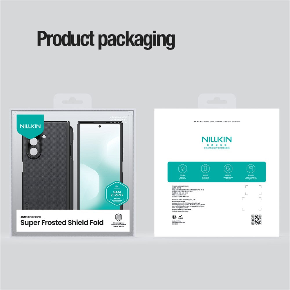 NILLKIN Super Frosted Shield Fold til Samsung Galaxy Z Fold7 5G Magnetisk Etui PC Mat Telefoncover med Stylus Pen