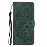 For Samsung Galaxy A23e Drop Protection Phone Cover Imprinted Mandala Flower Wallet PU Leather+Soft TPU Case