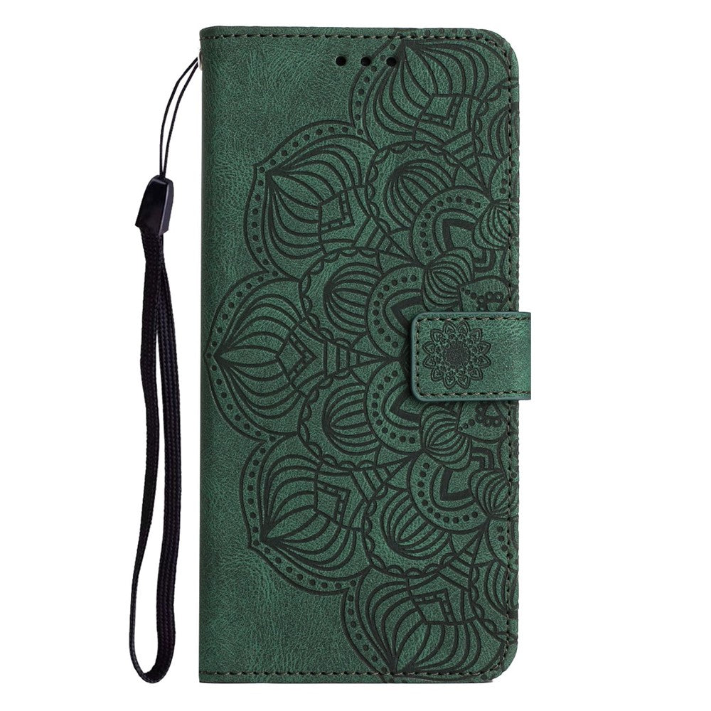 For Samsung Galaxy A23e Drop Protection Phone Cover Imprinted Mandala Flower Wallet PU Leather+Soft TPU Case