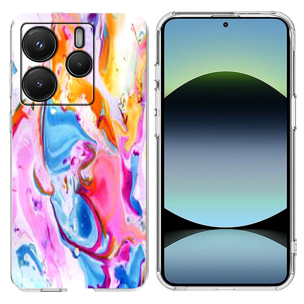 For Xiaomi Redmi Note 14 4G (164.84mm) Case Marble Pattern Printing Soft TPU Phone Cover