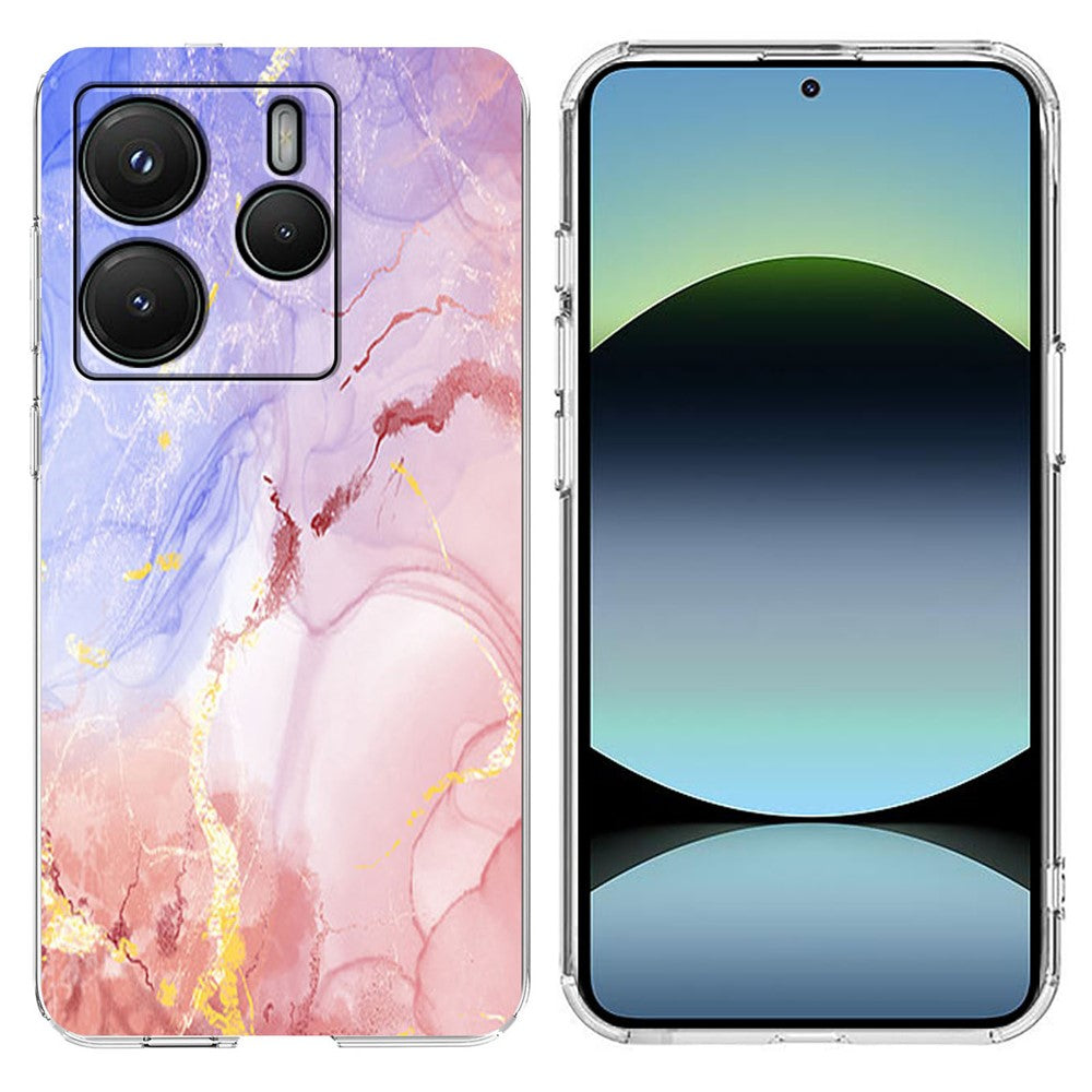 For Xiaomi Redmi Note 14 4G (164.84mm) Case Marble Pattern Printing Soft TPU Phone Cover