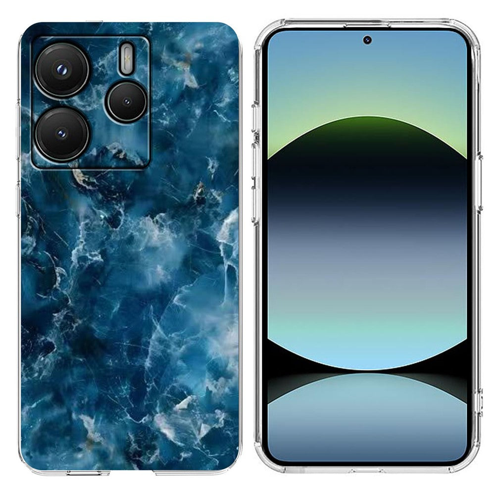 For Xiaomi Redmi Note 14 4G (164.84mm) Case Marble Pattern Printing Soft TPU Phone Cover