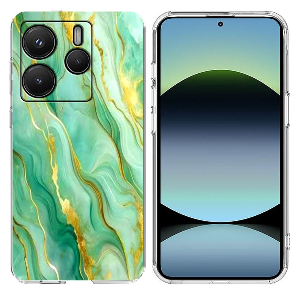 For Xiaomi Redmi Note 14 4G (164.84mm) Case Marble Pattern Printing Soft TPU Phone Cover