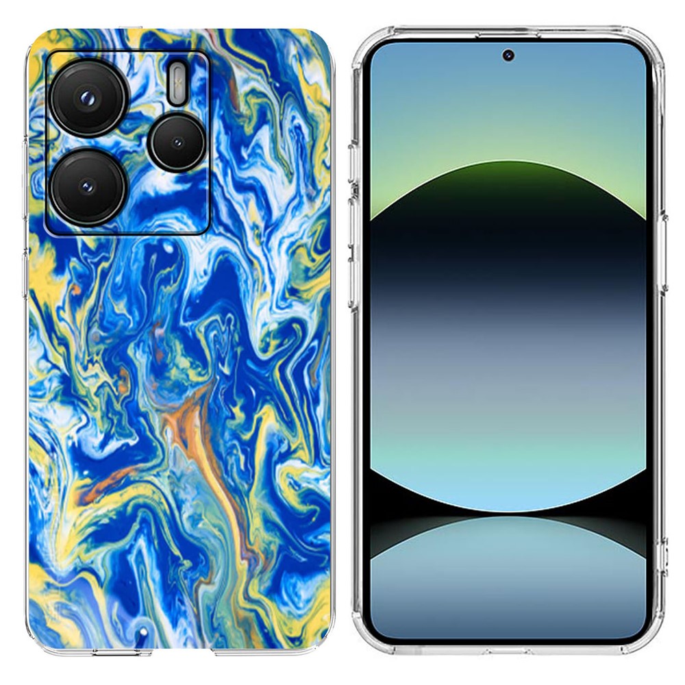 For Xiaomi Redmi Note 14 4G (164.84mm) Case Marble Pattern Printing Soft TPU Phone Cover
