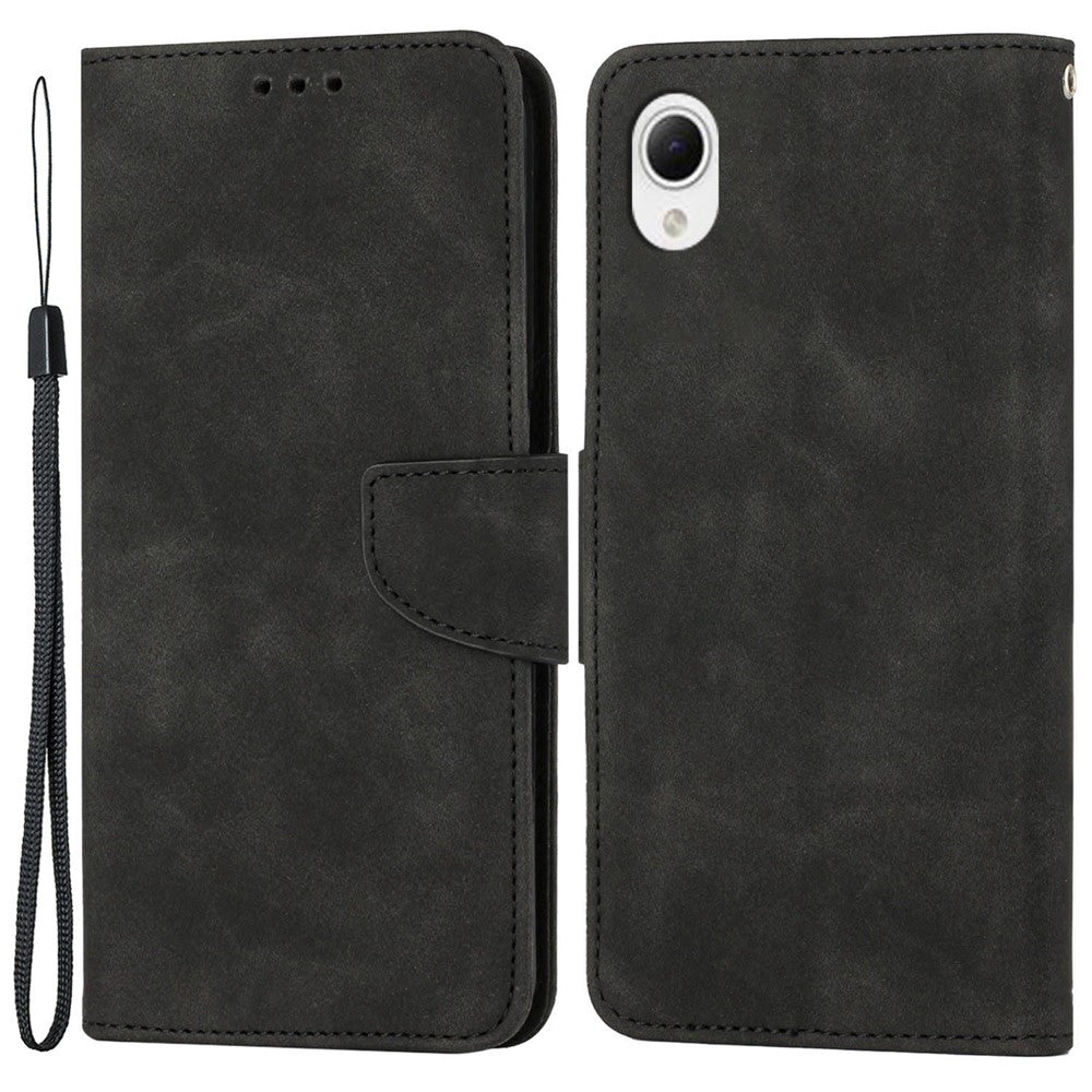 Mobile Phone Case for Samsung Galaxy A23e, Solid Color PU Leather Coated TPU Magnetic Closure Stand Flip Phone Cover