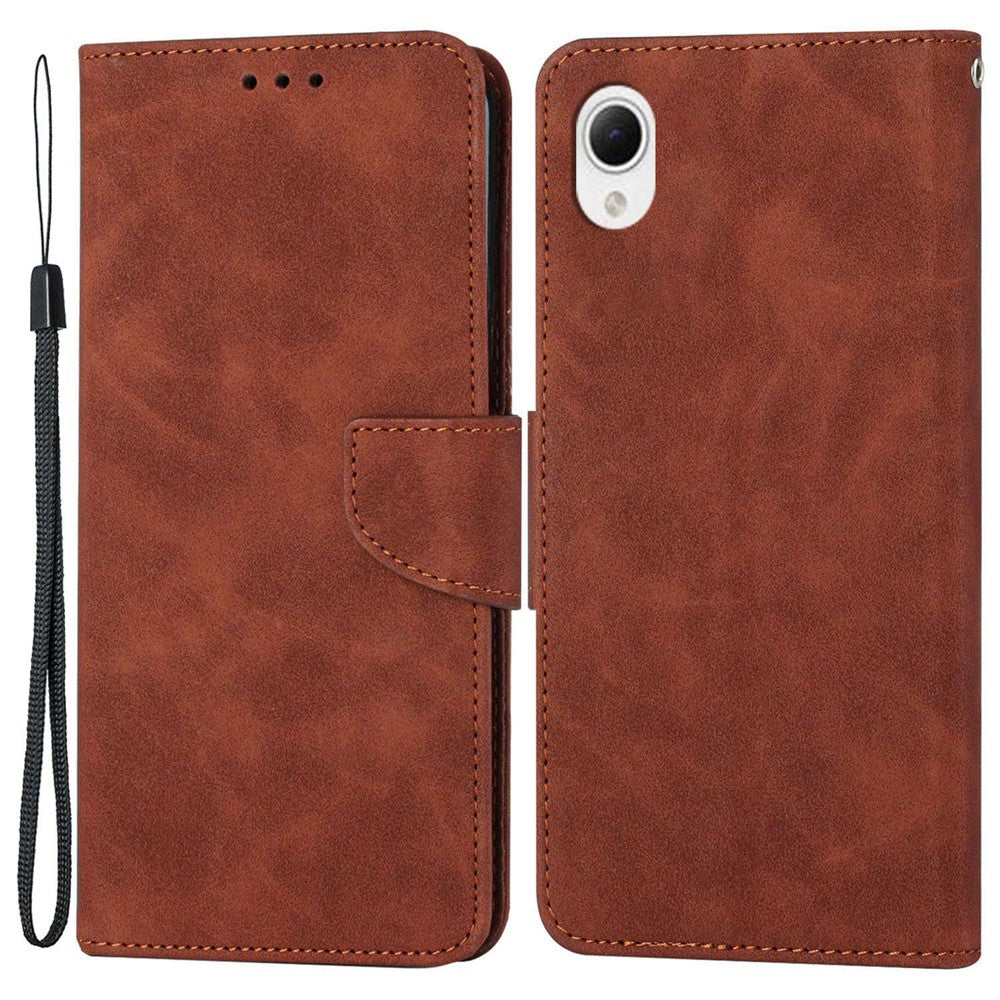 Mobile Phone Case for Samsung Galaxy A23e, Solid Color PU Leather Coated TPU Magnetic Closure Stand Flip Phone Cover
