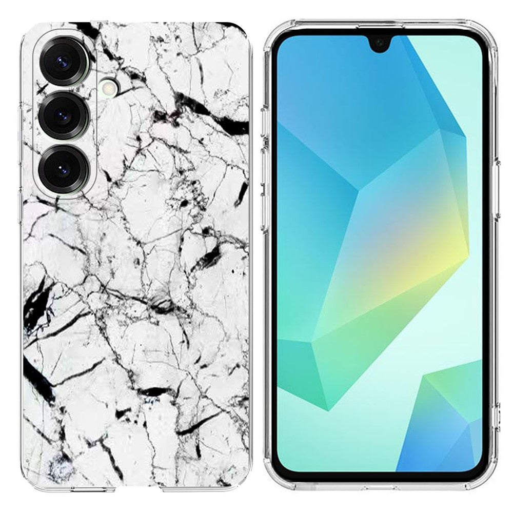 Til Samsung Galaxy A16 5G / A16 4G Cover Marmormønster Tryk Blødt TPU Telefoncover
