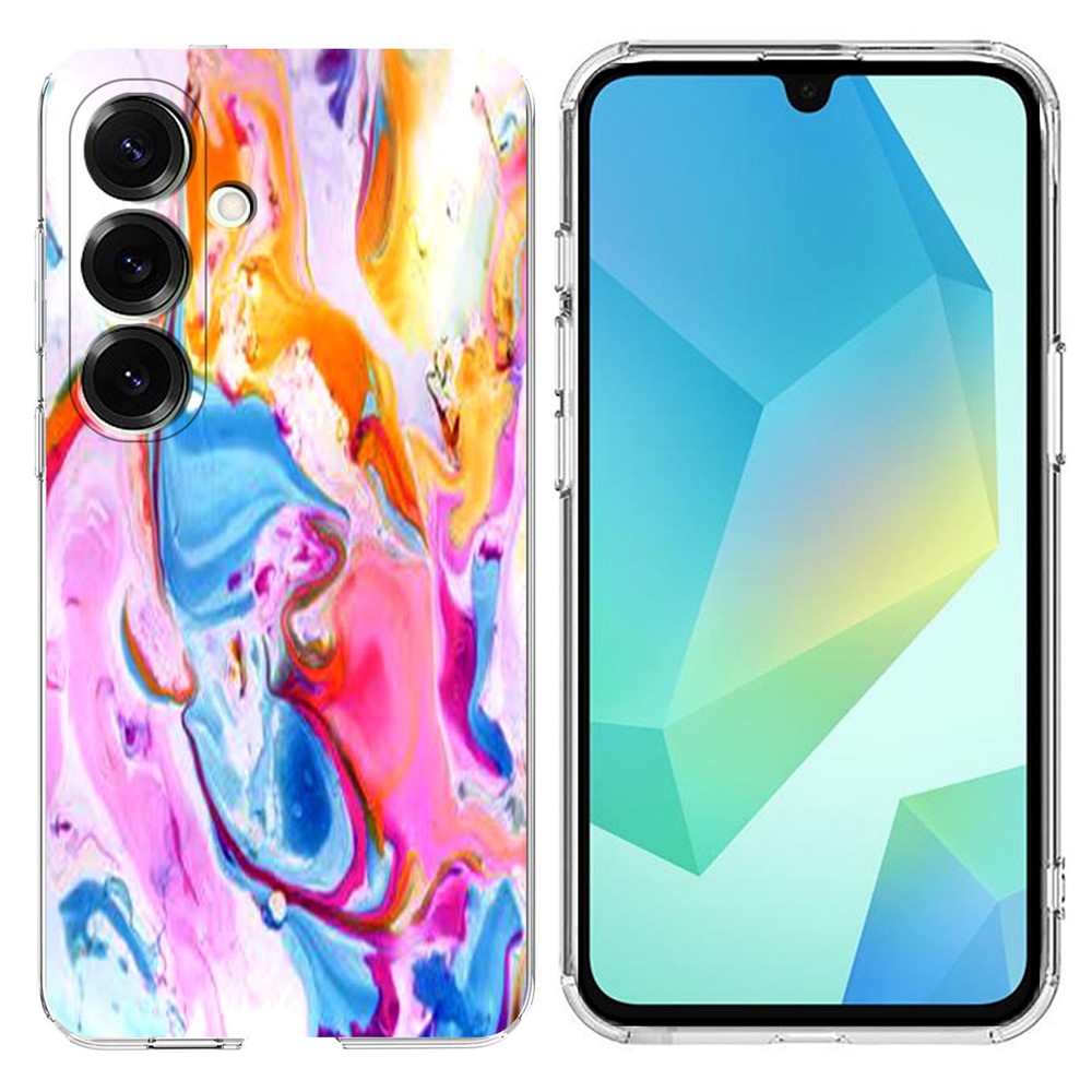Til Samsung Galaxy A16 5G / A16 4G Cover Marmormønster Tryk Blødt TPU Telefoncover