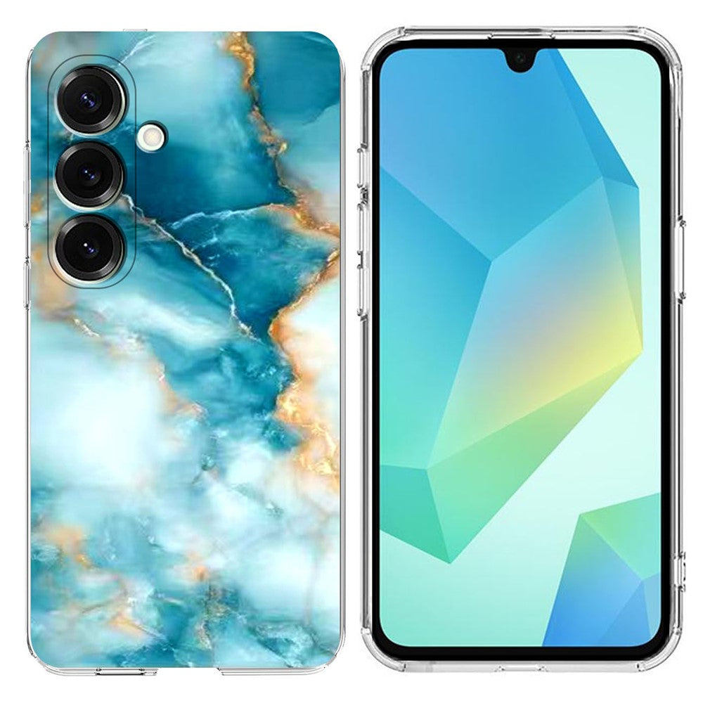 Til Samsung Galaxy A16 5G / A16 4G Cover Marmormønster Tryk Blødt TPU Telefoncover
