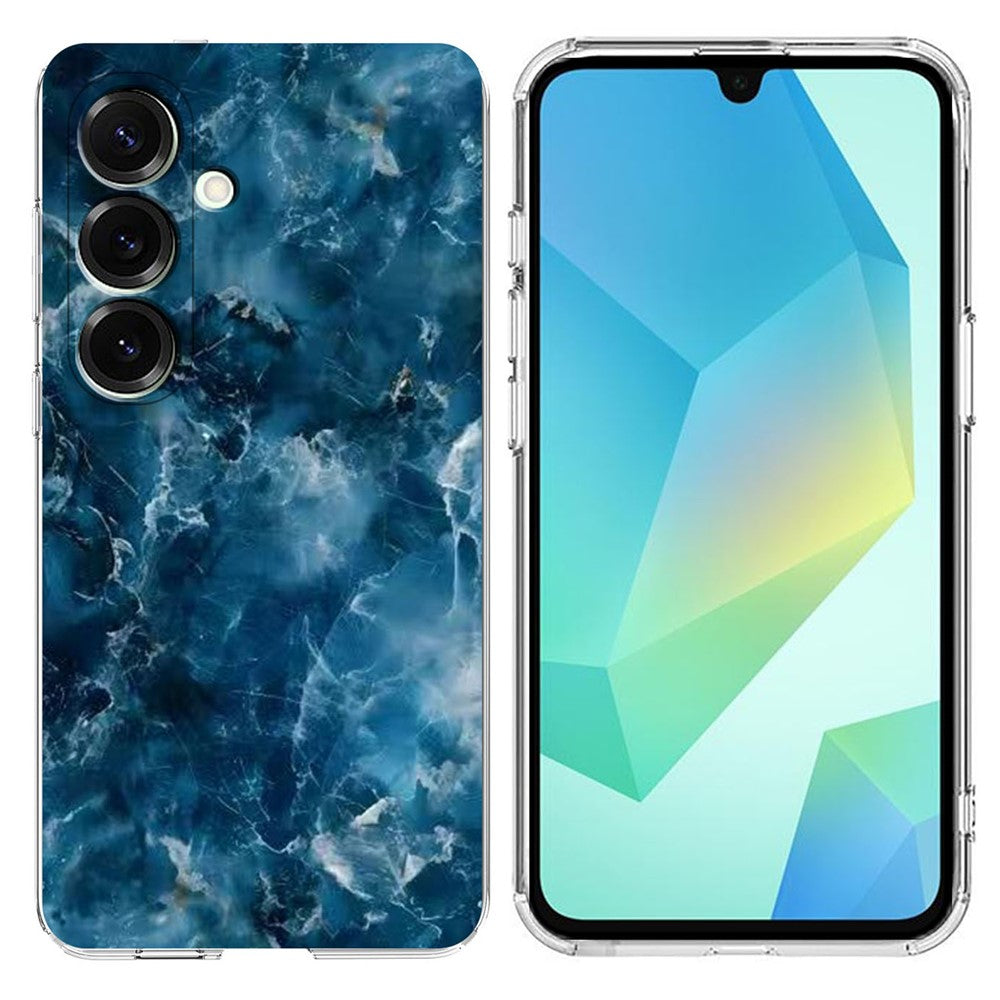 Til Samsung Galaxy A16 5G / A16 4G Cover Marmormønster Tryk Blødt TPU Telefoncover