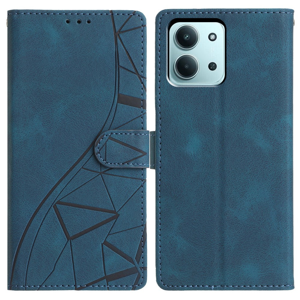 For Xiaomi Redmi 15C 5G (EU) (173mm) / 15C 4G (EU) (173mm) Case Wallet Stand Imprinted Triangle Pattern Leather Phone Flip Cover
