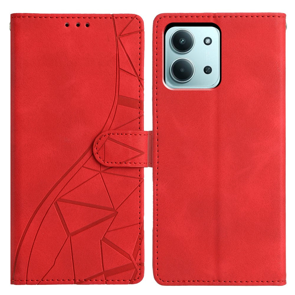For Xiaomi Redmi 15C 5G (EU) (173mm) / 15C 4G (EU) (173mm) Case Wallet Stand Imprinted Triangle Pattern Leather Phone Flip Cover