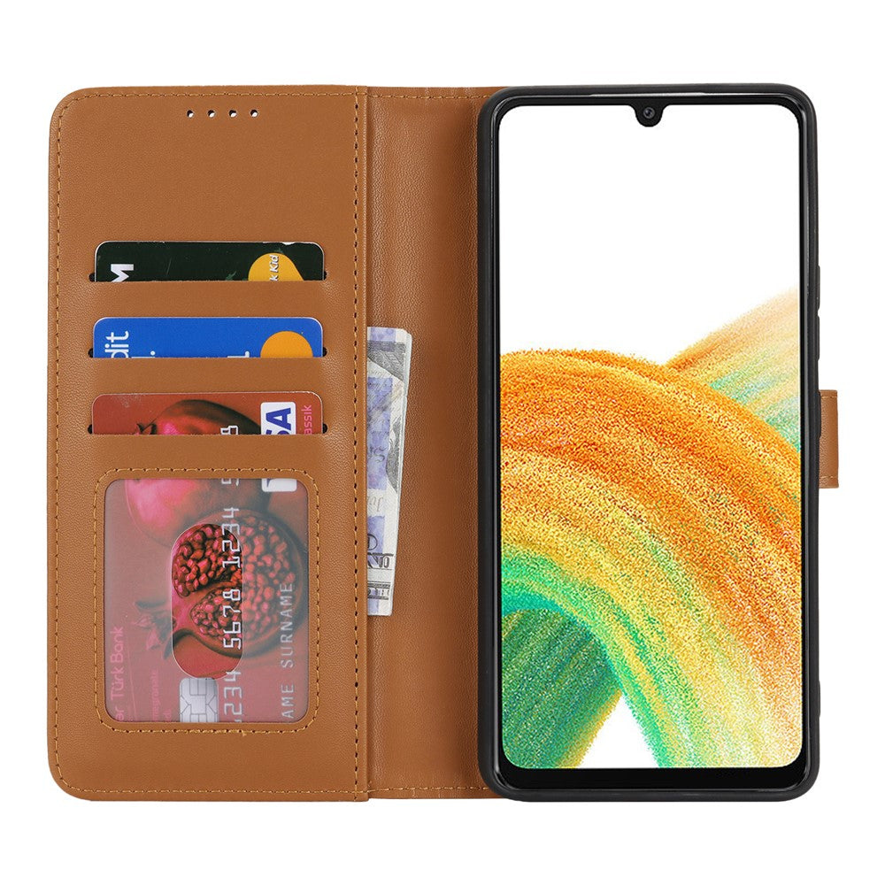 Samsung Galaxy A33 5G Stativfodral Stötsäkert Läderplånboksfodral